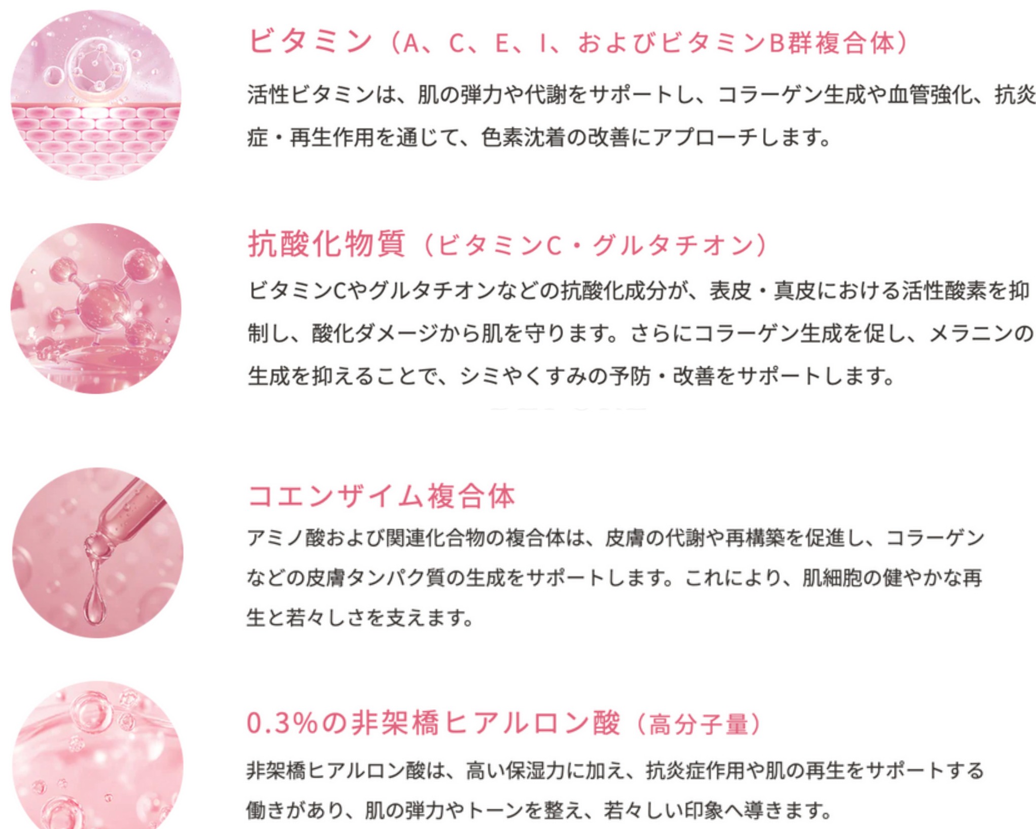 ピンクグロウの成分図解
